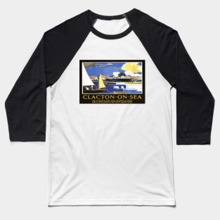 Vintage British Travel Poster: Clacton on Sea Baseball T-Shirt